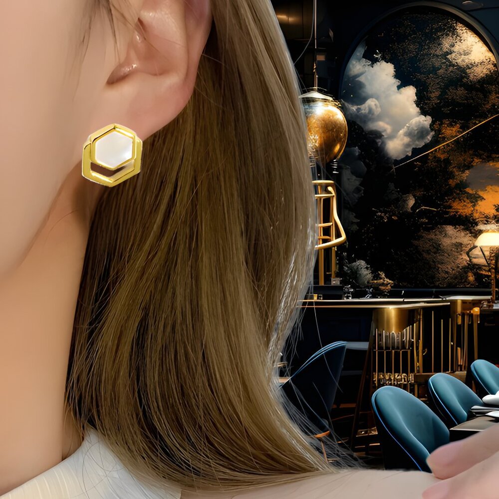 Gold Moonstone Earrings